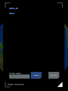 Above: Planet selection interface