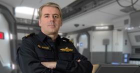 Engineering officer standing in engine room