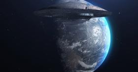 UFO in orbit around Earth
